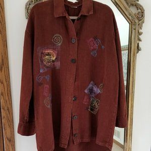 Lucy & Izzy Art-to-Wear Top and Skirt 100% Medium/Heavy Linen - M/L